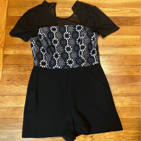 Black and floral romper